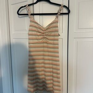Altar'd State Striped Mini Dress - Cream, Pink, Mint green, Red, Gold stripe